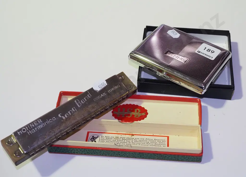 Hohner harmonica, cigarette case Image 1++