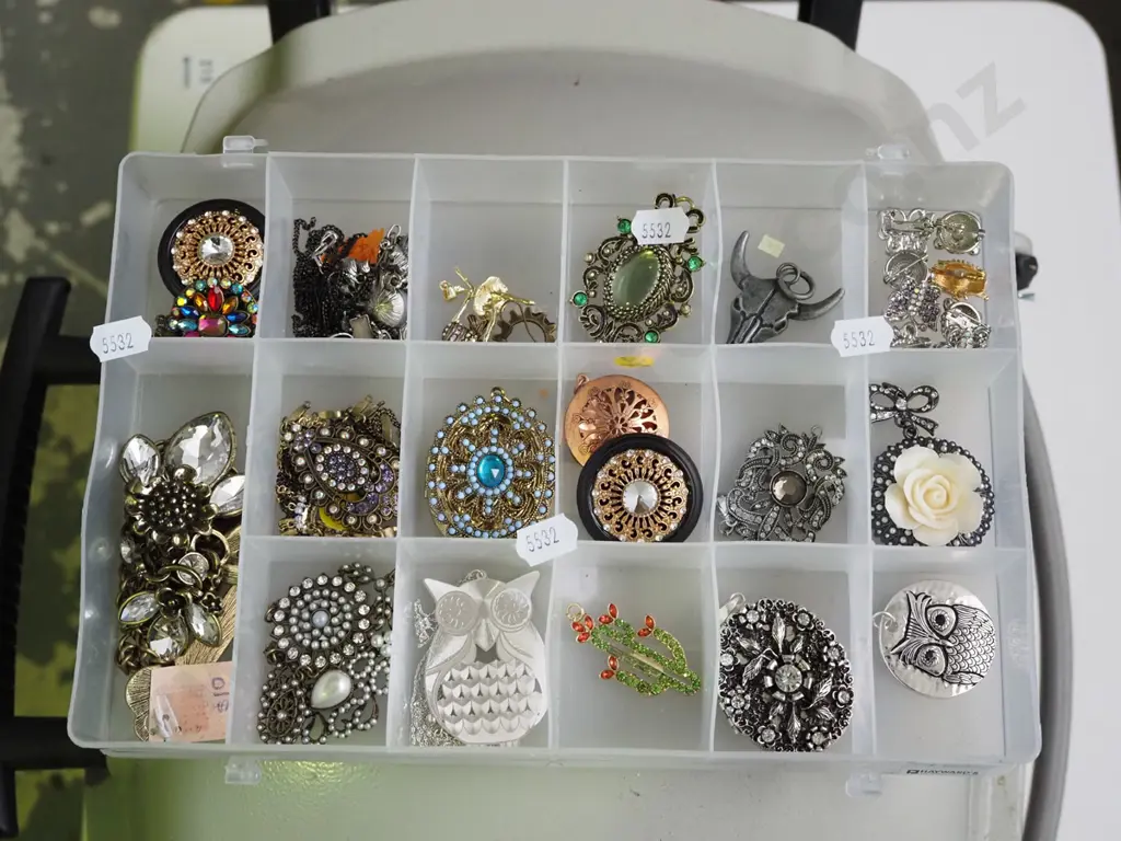 segmented tray and costume jewellery contents Image 1++