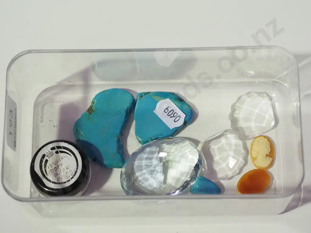 tray of various polished stones and gems Image 1++