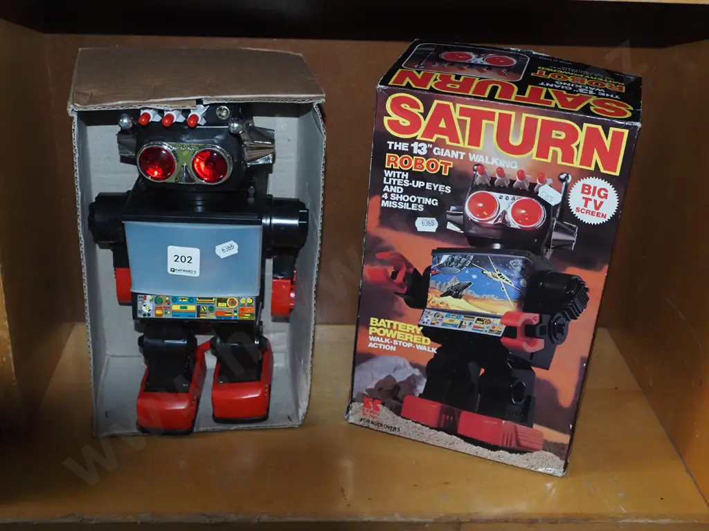 as new boxed 1970s/1980s Saturn battery powered robot Image 1++
