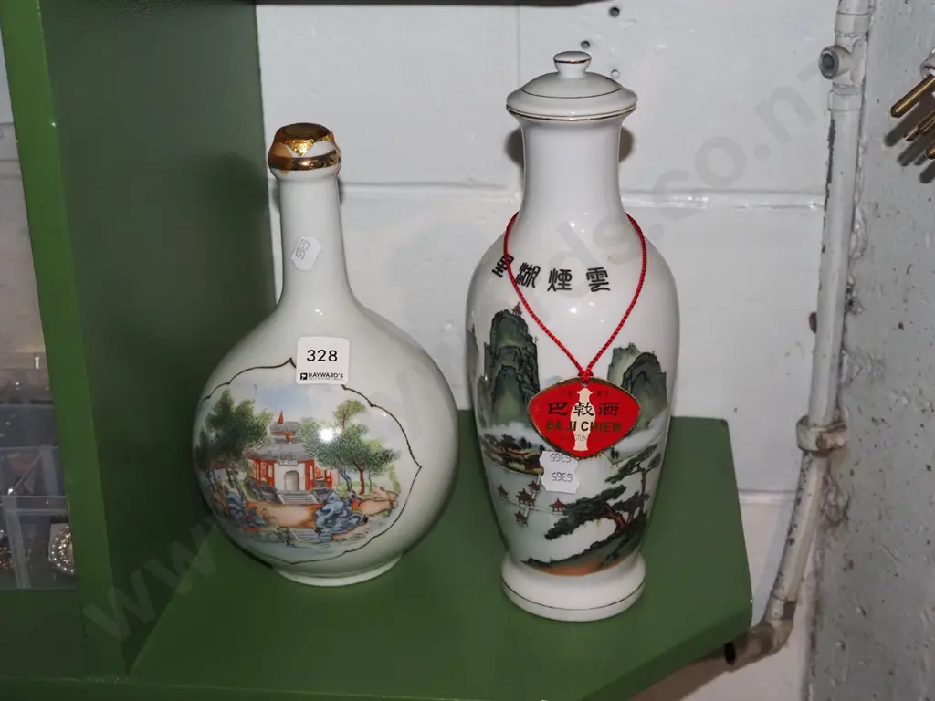 2x Chinese liqueur bottles and contents Image 1++