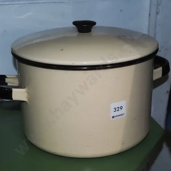 enamel lidded pot