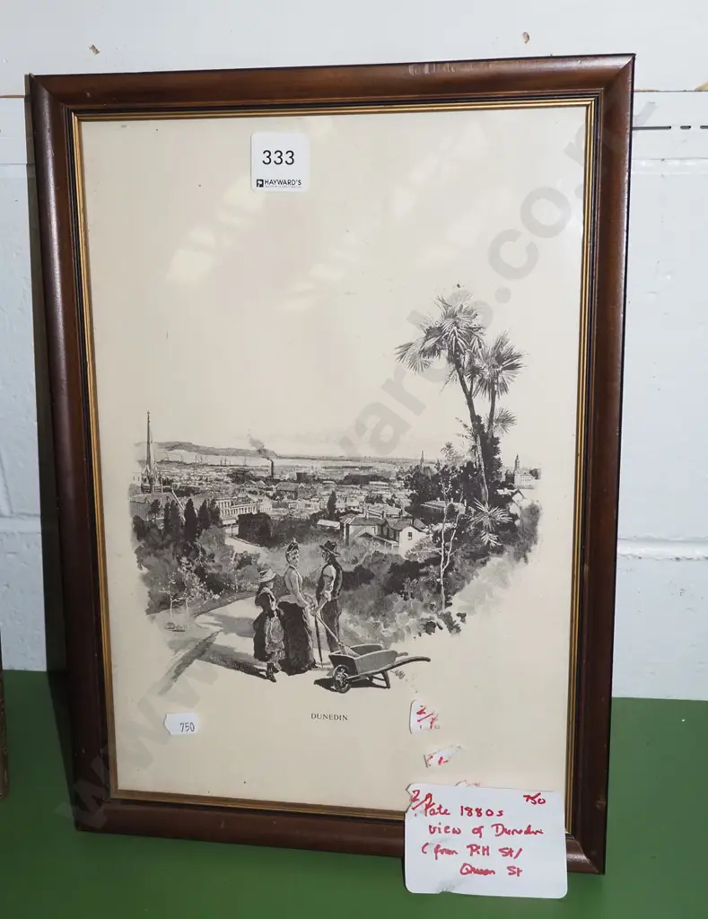 framed historic print - view of Dunedin Image 1++