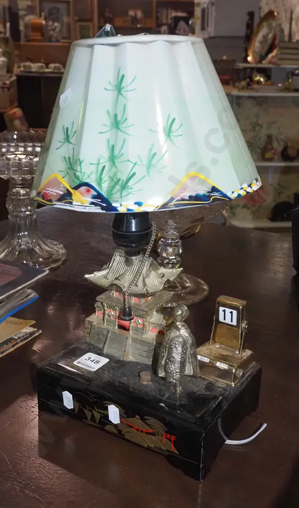 Japanese desk lamp with perpetual calender - cord cut Image 1++