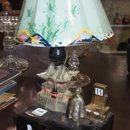 Japanese desk lamp with perpetual calender - cord cut