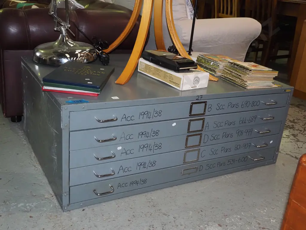 set of 5 plan drawers Image 1++