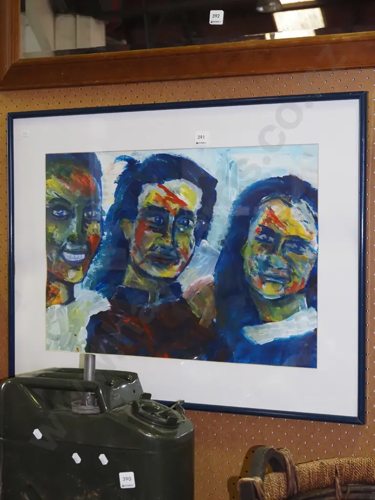 framed acrylic - portrait of 3 people Image 1++