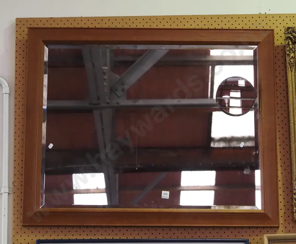 wood framed wall mirror with 1 other mirror glued on  Image 1++