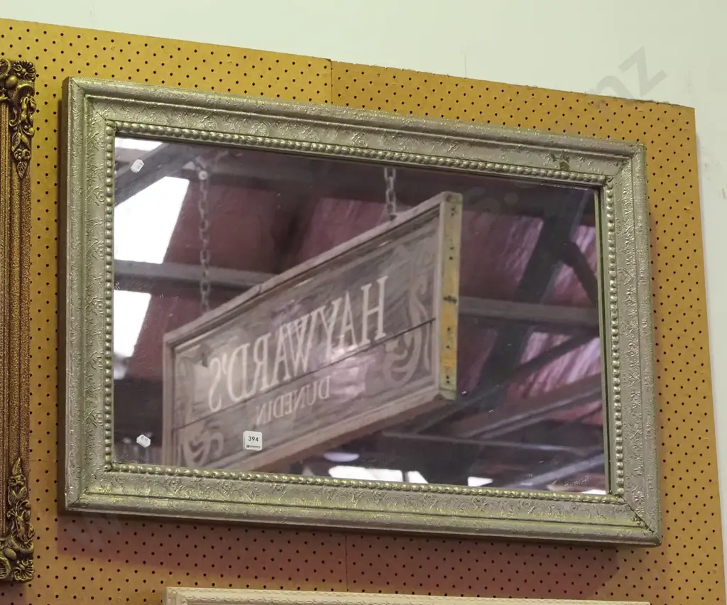 pressed metal framed wall mirror Image 1++