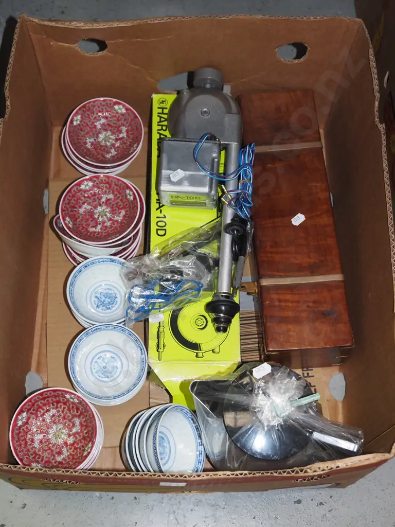 box; coffee pot, as new extending car aerial, bowls etc Image 1++