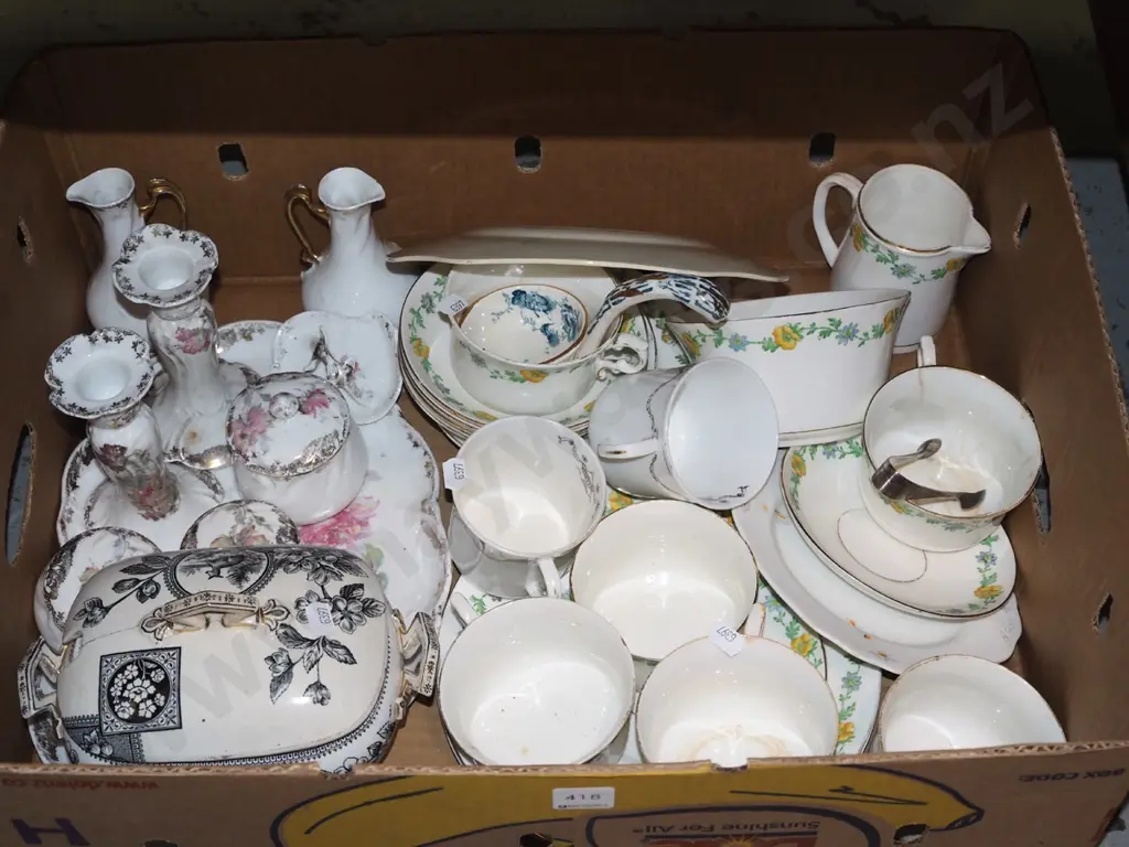 box; tea cups, dressing table set, cover dishes etc Image 1++