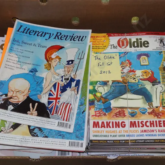 box; magazines
