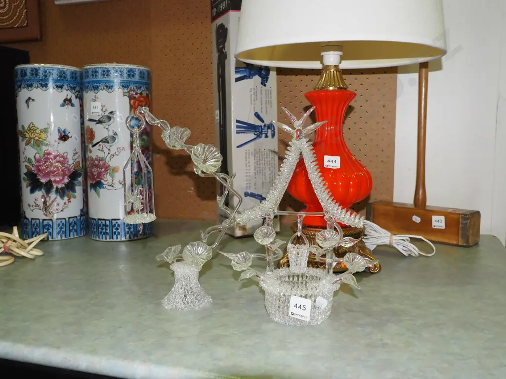 2x hand blown glass ornaments H-260 Image 1++