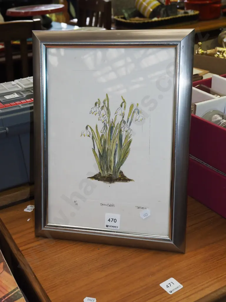 JB Scott - framed ltd edition print - snow drops Image 1++