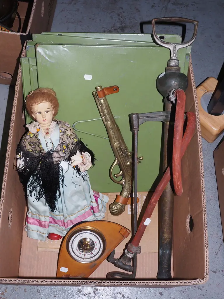 box; reproduction pistol, thermometer etc Image 1++
