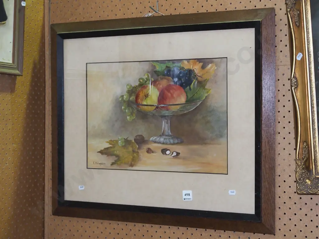 E Williamson - framed oil - fruit Image 1++