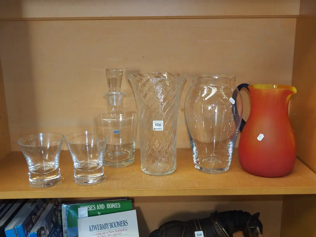 crystal decanter and 2 glasses, glass vase, water jug Tallest vase H-260 Image 1++