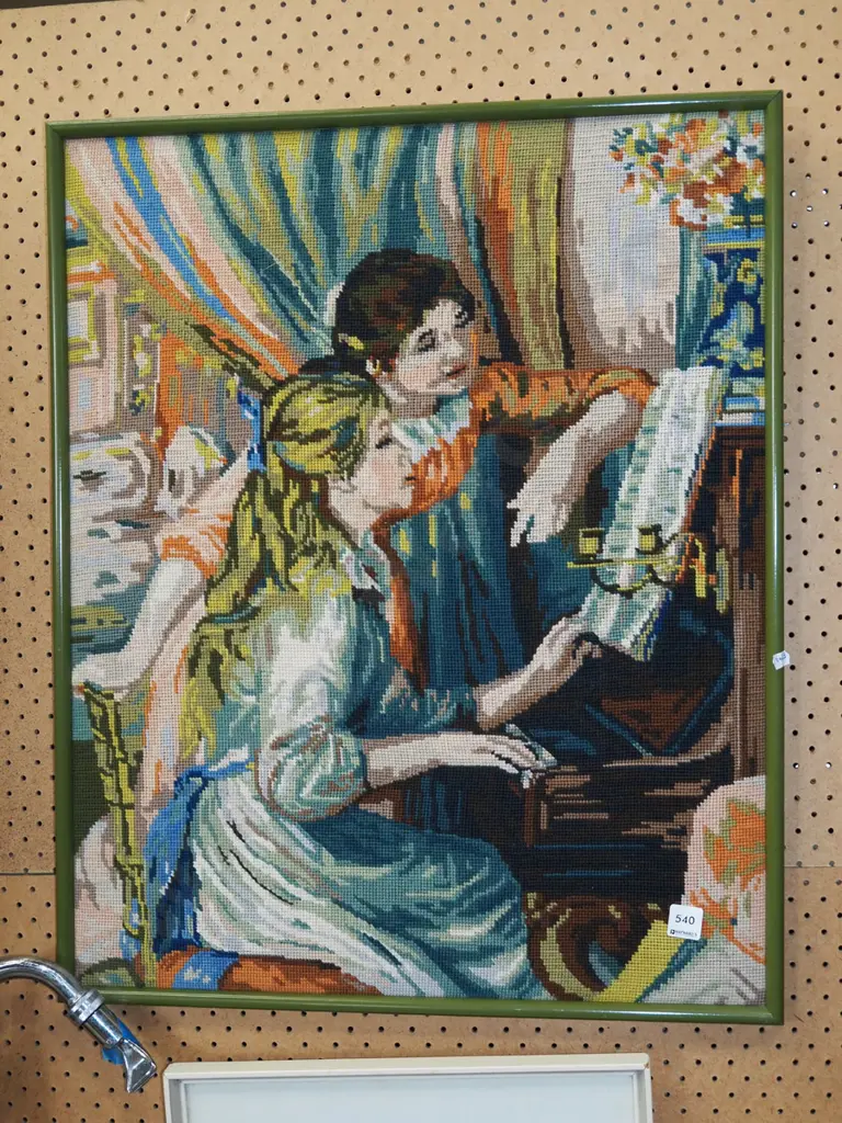 framed tapestry - piano player Image 1++