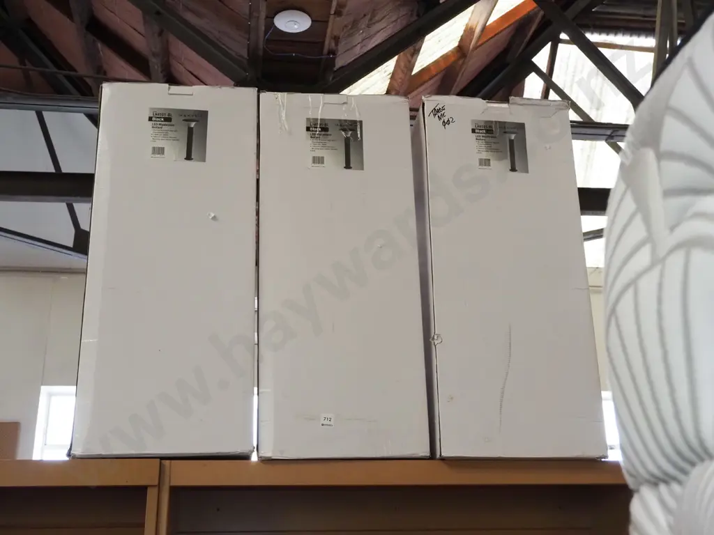 3x black LED mushroom bollards Image 1++