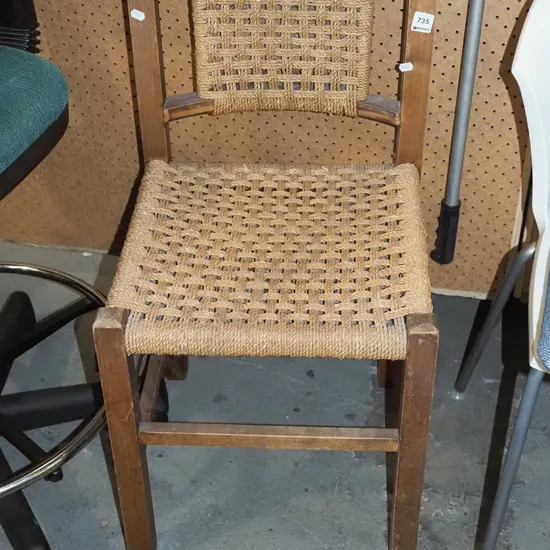 wood and seagrass childs chair
