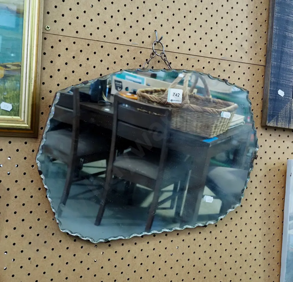 scalloped edge wall mirror Image 1++