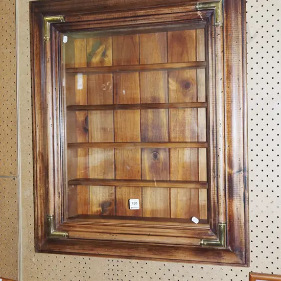 wall mounted pine display shelf
