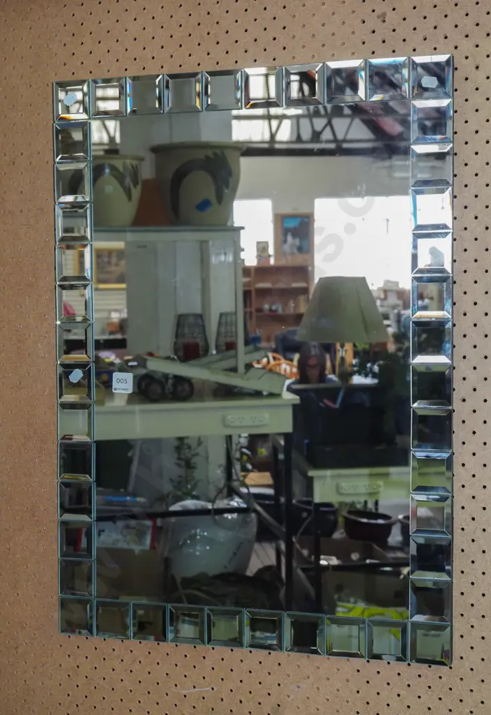 modern bevelled edge wall mirror H7140 W510 Image 1++