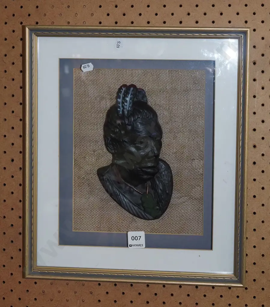 framed Maori chieftan silhouette Image 1++