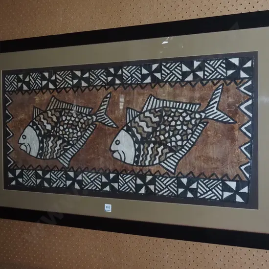framed tapa cloth - fish H460 W930