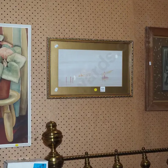 framed watercolour - indoor plants, print - boat, photo print - yellow dots