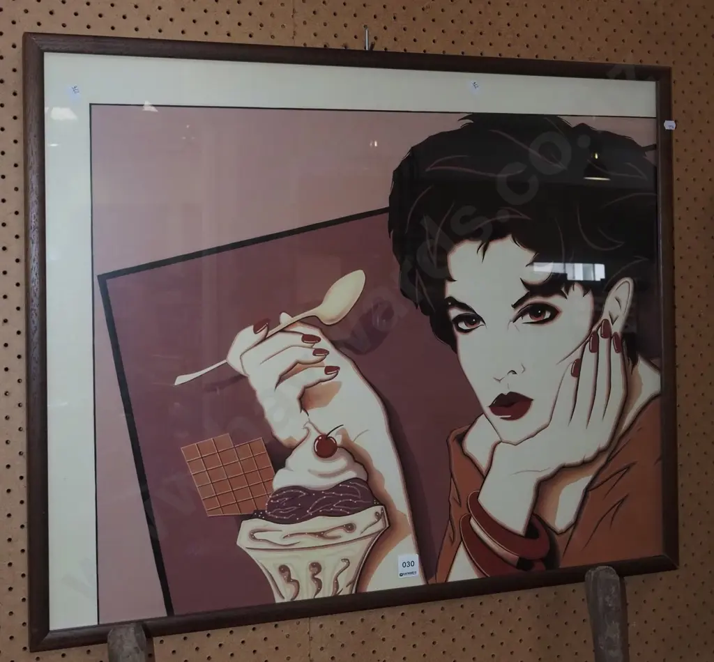 framed print - woman eating sundae Image 1++