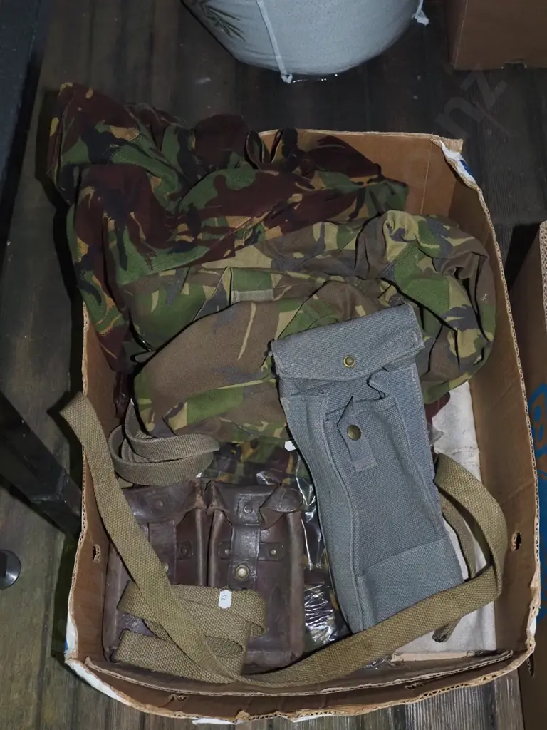 box; camo pants, shirts, belt etc Image 1++
