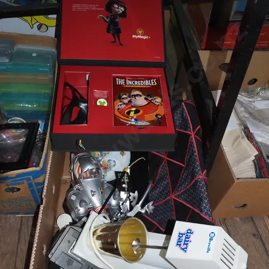 box; Breville milkshake maker, remote toy - As Is No Returns, Incredibles kit etc