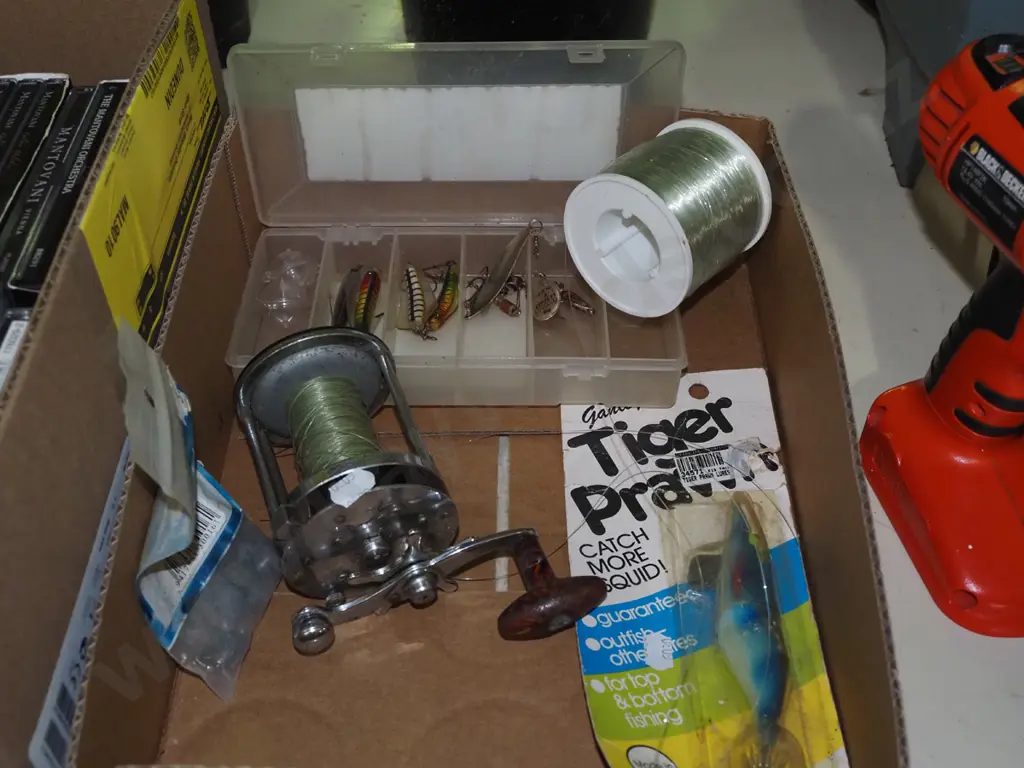 box; lures, reel, line etc Image 1++