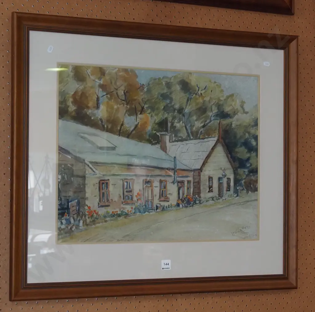 framed watercolour - cottage Image 1++