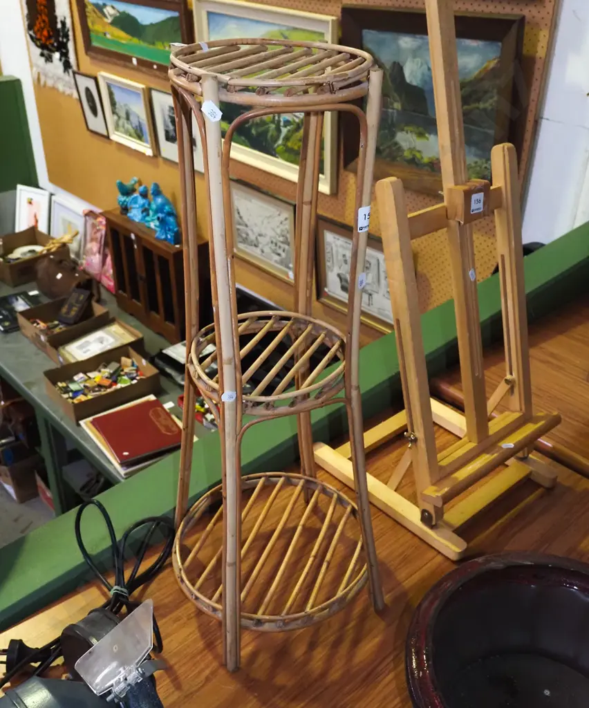 3 tier bamboo jardiniere stand H700 Image 1++