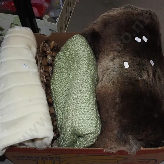 box; blankets  