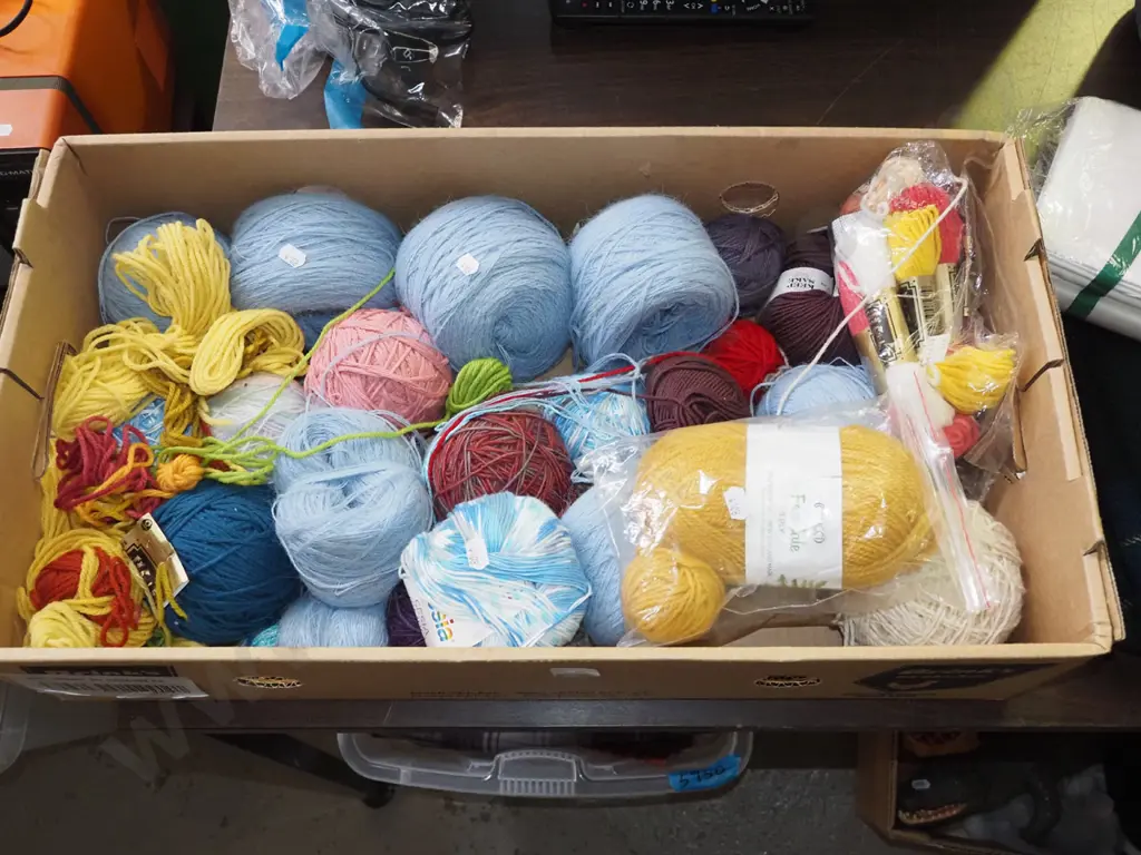box of knitting yarns Image 1++