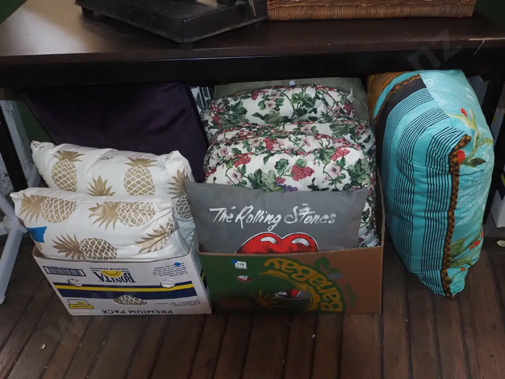 1x large cushions, 2x boxes of cushions - blue dots Image 1++