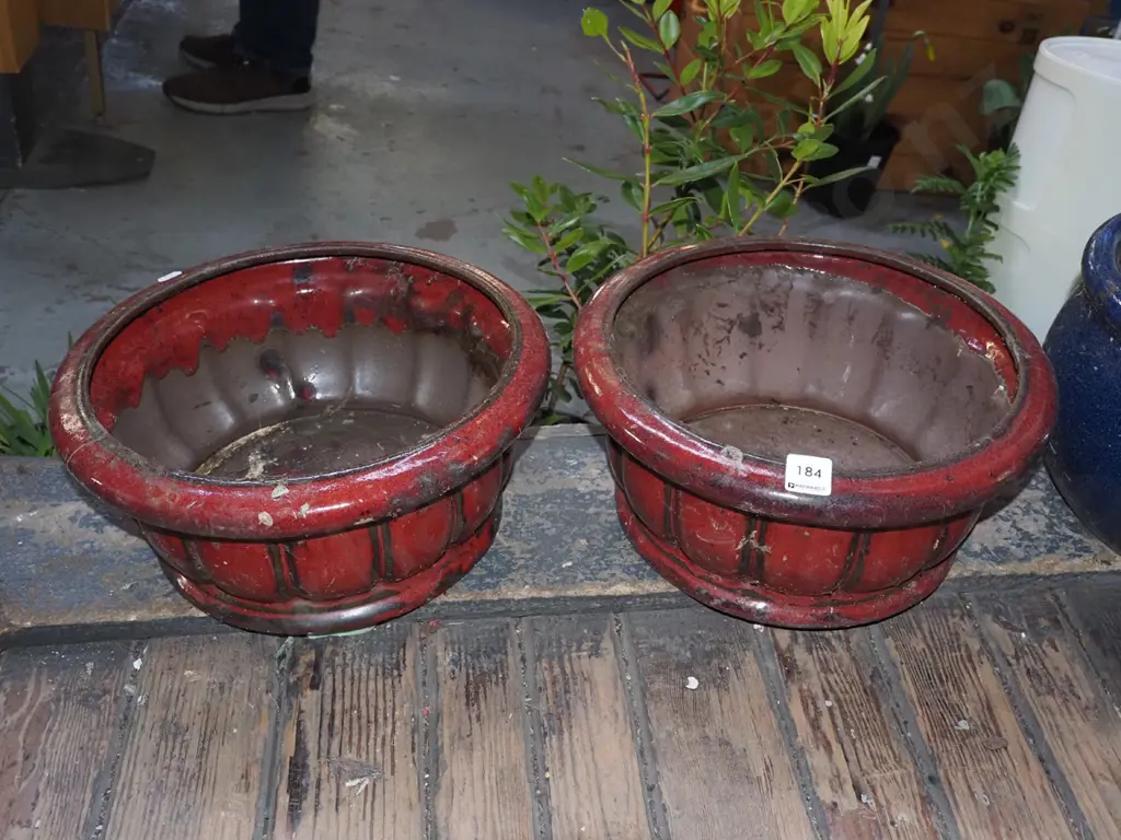 2x glazed jardinieres Diam330 Image 1++