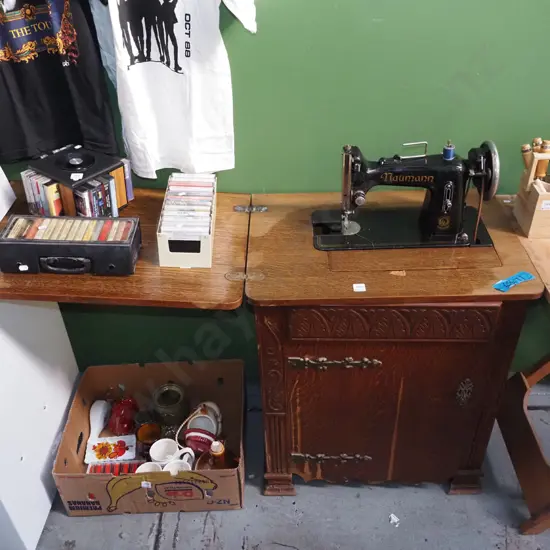 Naumann treadle sewing machine - good condition for age - key in office