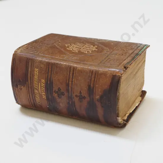 small leather bound hymn book