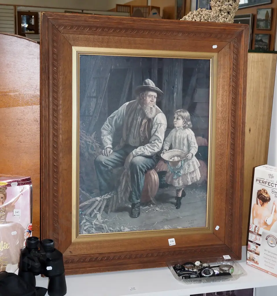 oak framed print - father and daughter H900 W760 Image 1++