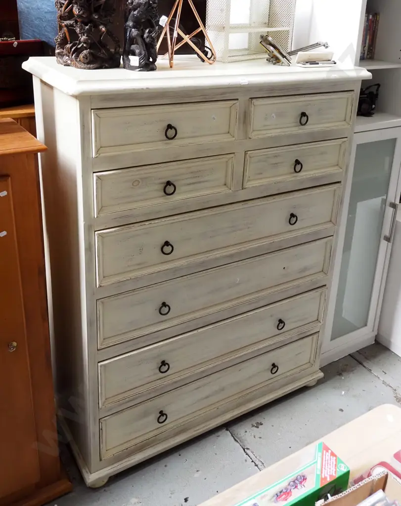 distressed pine 8 drawer scotch chest H1370 W1070 D Image 1++