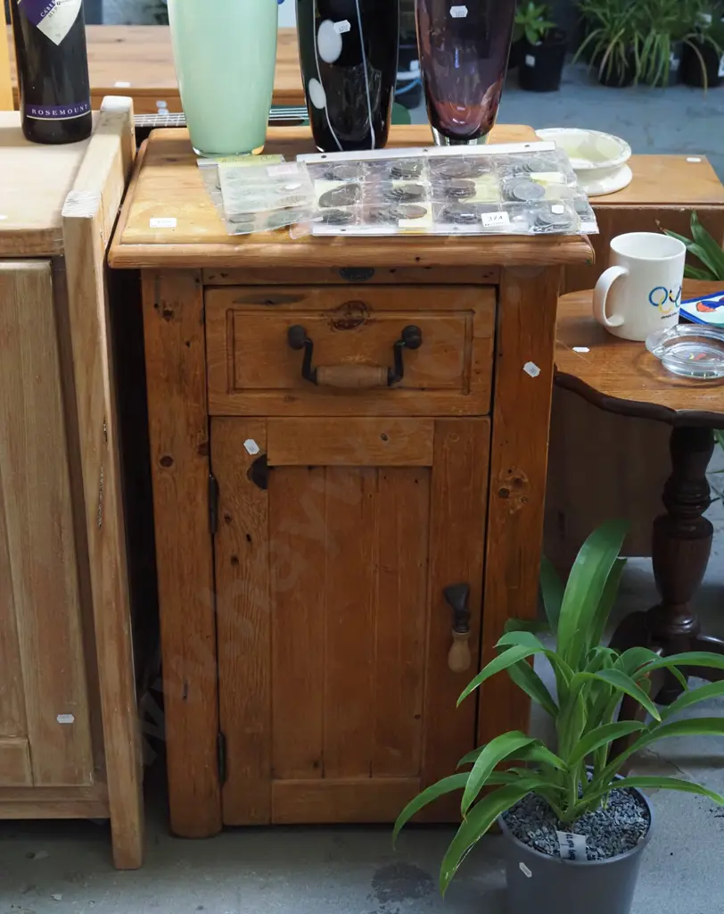 pine 1 drawer cabinet H740 W470 D370 Image 1++