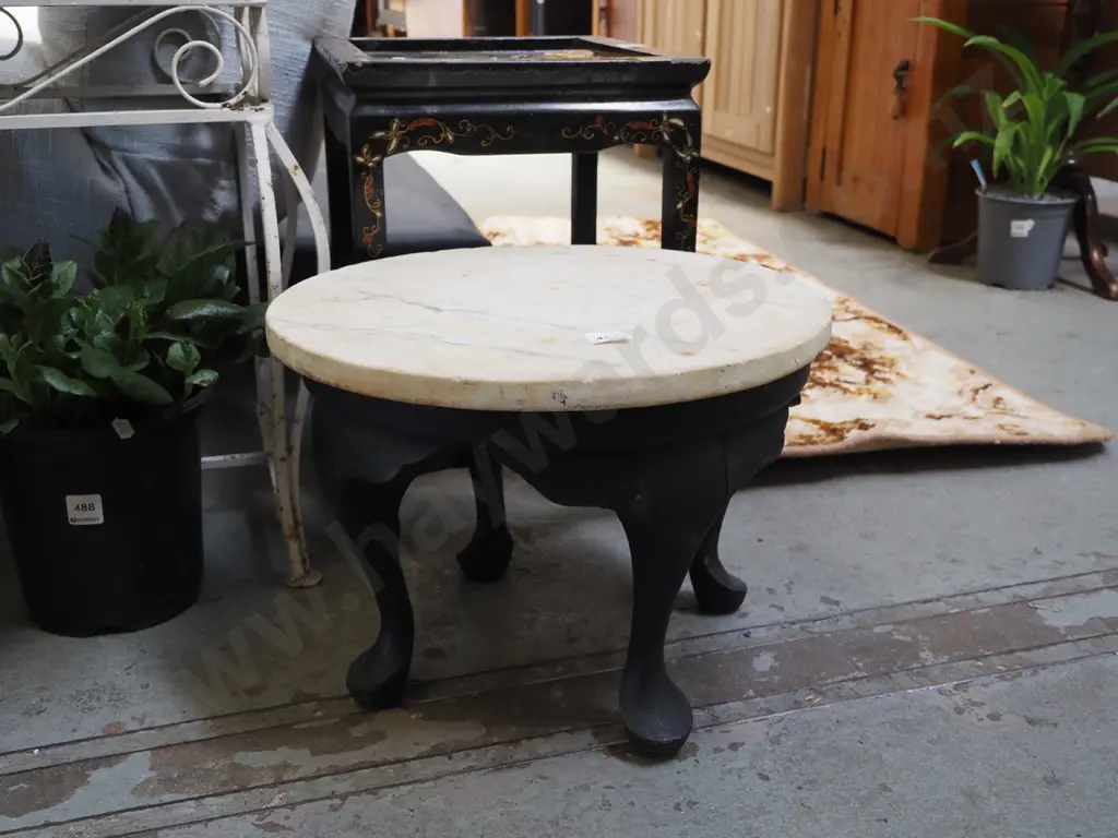 grey footstool with separate marble top  Image 1++