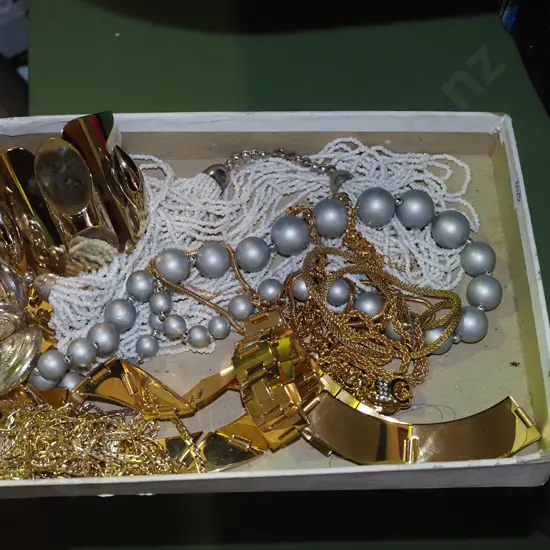 tray; costume jewellery