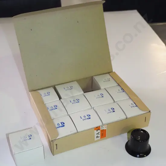 box of 12 Japanese 16D jeweller's loupes