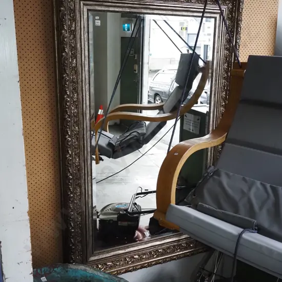 large ornate gilt framed, bevelled edge mirror H1700 W1130