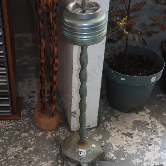 "Anglia" smoker's stand with turtle-shaped cast metal base